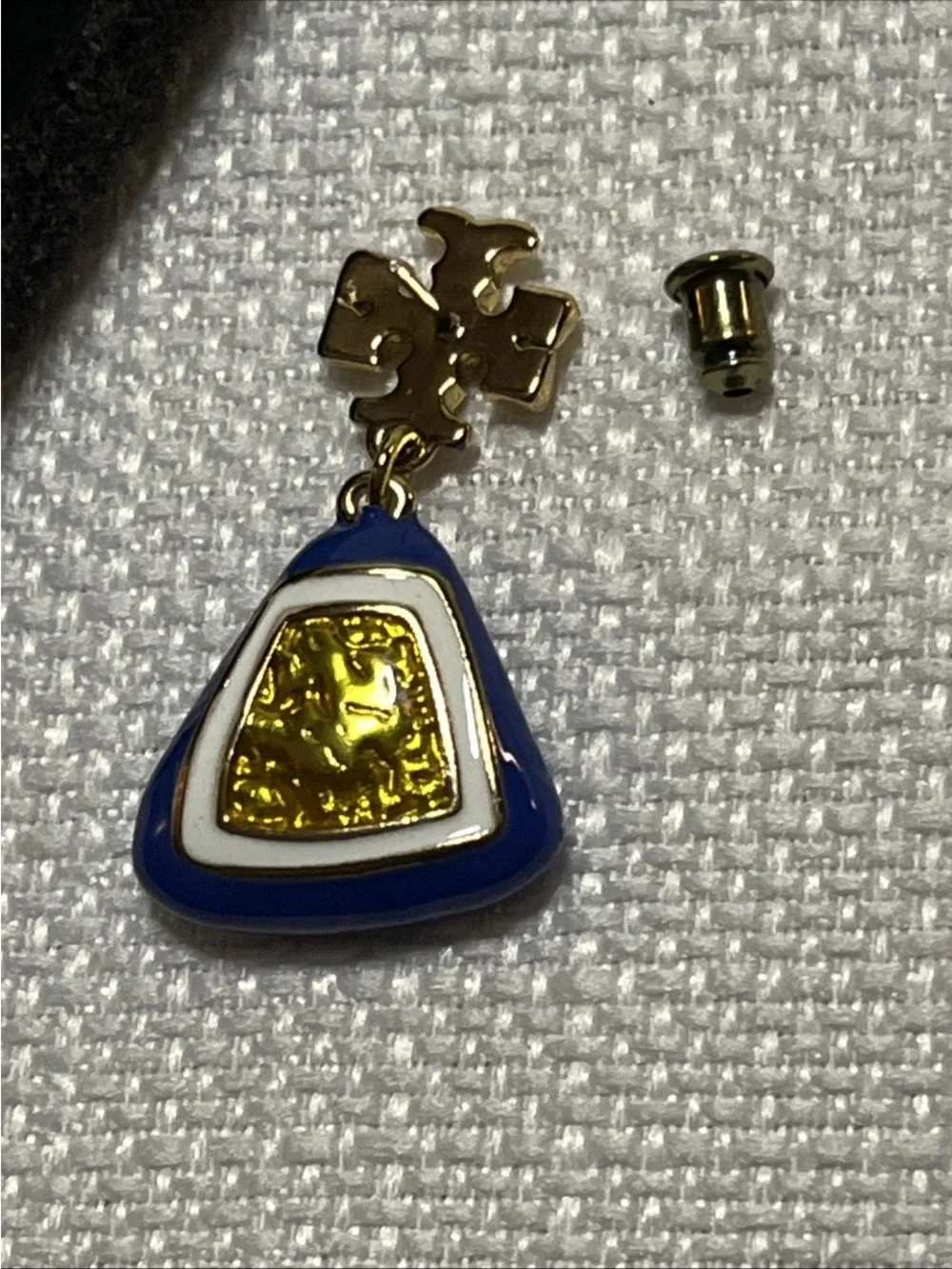 Tory Burch Blue and Gold Drop Earrings